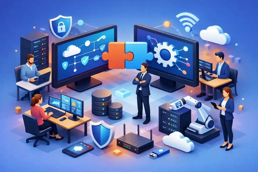 Managed IT services and cybersecurity solutions for business infrastructure and network security.